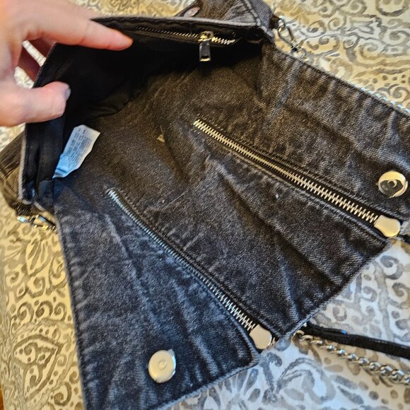 Zara Denim Small Crossbody Bag/Clutch with a removable chain strap - Picture 6 of 7